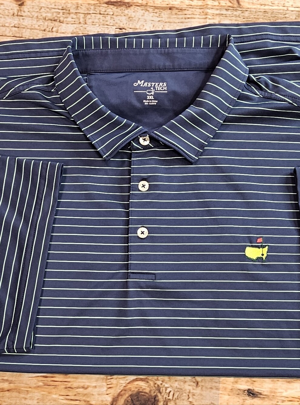 Masters Tech Polo Shirt Striped Stretch Augusta National Golf Men’s Size 3XL